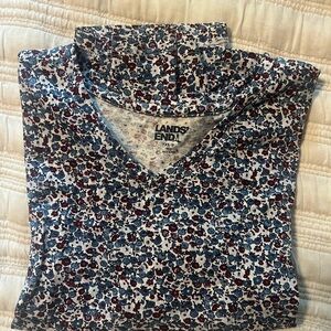 Lands' End Floral V-Neck Top